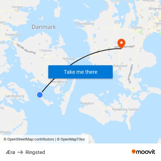 Ærø to Ringsted map