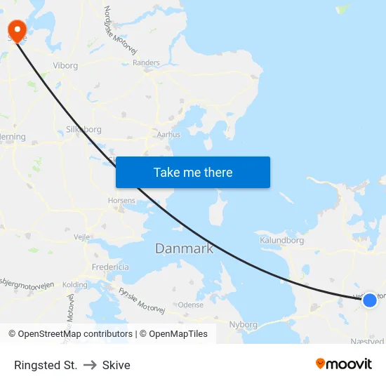 Ringsted St. to Skive map