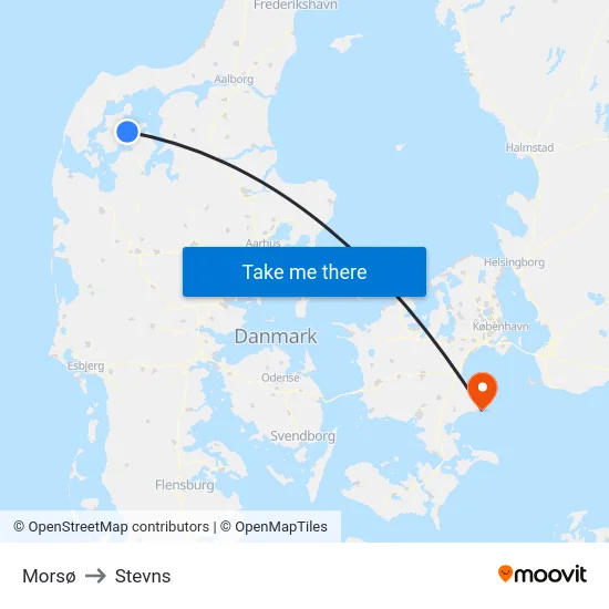 Morsø to Stevns map