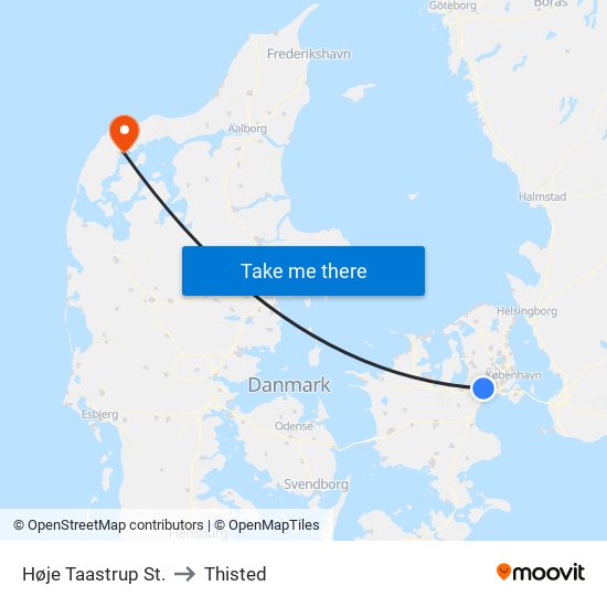 Høje Taastrup St. to Thisted map