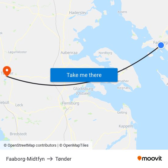 Faaborg-Midtfyn to Tønder map