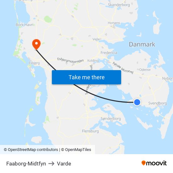 Faaborg-Midtfyn to Varde map