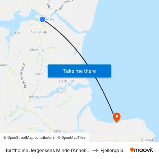 Bartholine Jørgensens Minde (Annebergvej / Aal to Fjellerup Strand map