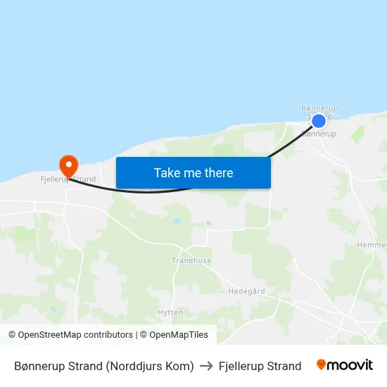 Bønnerup Strand (Norddjurs Kom) to Fjellerup Strand map