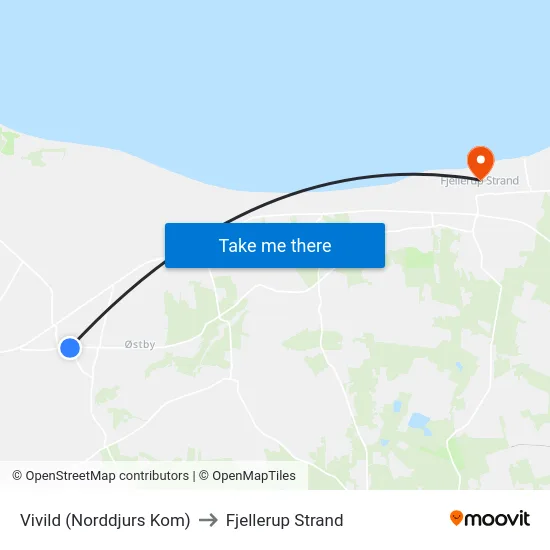 Vivild (Norddjurs Kom) to Fjellerup Strand map