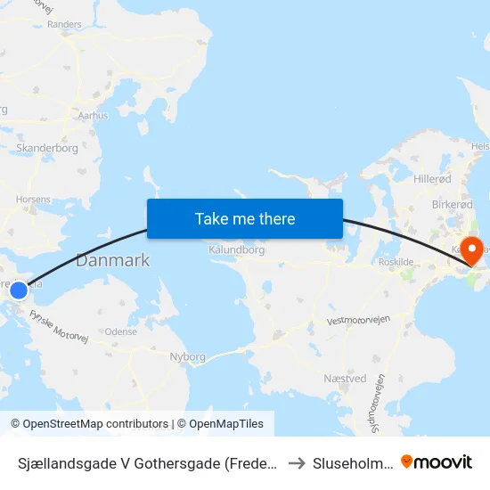 Sjællandsgade V Gothersgade (Fredericia) to Sluseholmen map