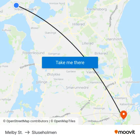 Melby St. to Sluseholmen map