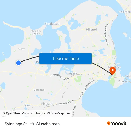 Svinninge St. to Sluseholmen map