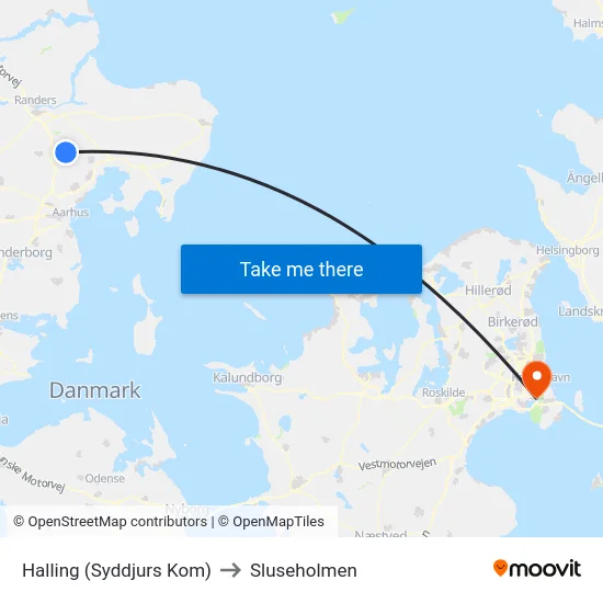 Halling (Syddjurs Kom) to Sluseholmen map