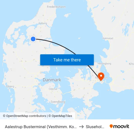Aalestrup Busterminal (Vesthimm. Komm.) to Sluseholmen map