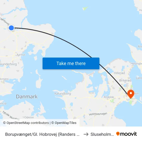 Borupvænget/Gl. Hobrovej (Randers Kom) to Sluseholmen map