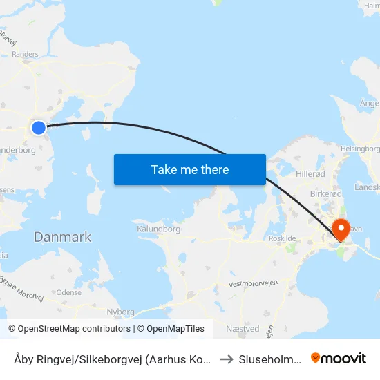 Åby Ringvej/Silkeborgvej (Aarhus Kom) to Sluseholmen map