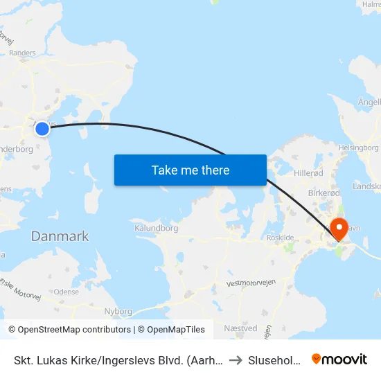 Skt. Lukas Kirke/Ingerslevs Blvd. (Aarhus Kom) to Sluseholmen map