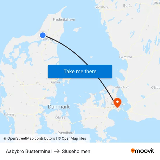 Aabybro Busterminal to Sluseholmen map