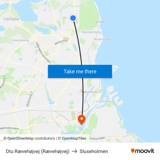 Dtu Rævehøjvej (Rævehøjvej) to Sluseholmen map