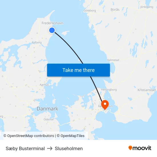 Sæby Busterminal to Sluseholmen map