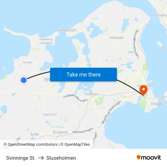 Svinninge St. to Sluseholmen map