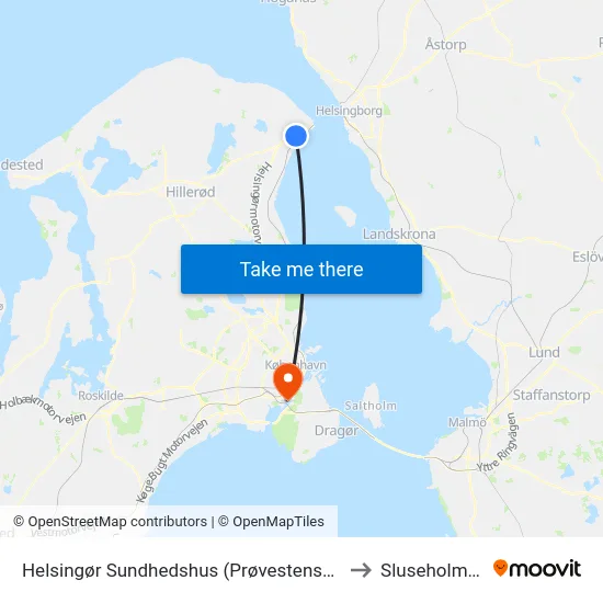 Helsingør Sundhedshus (Prøvestensvej) to Sluseholmen map