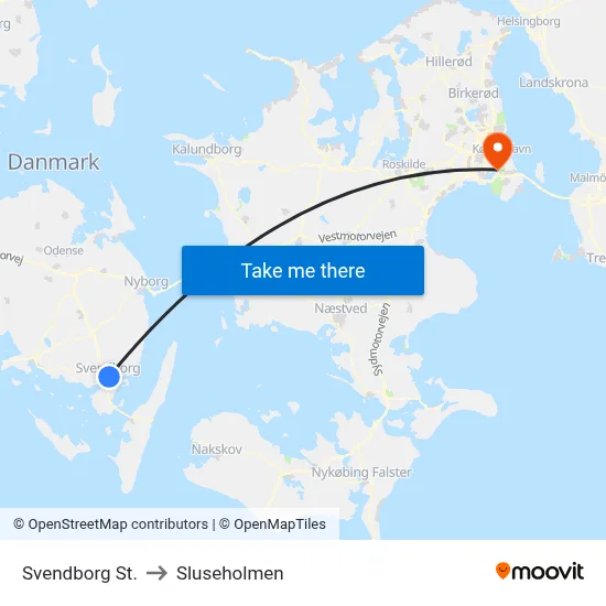 Svendborg St. to Sluseholmen map