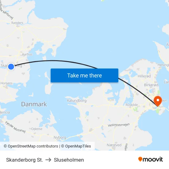 Skanderborg St. to Sluseholmen map