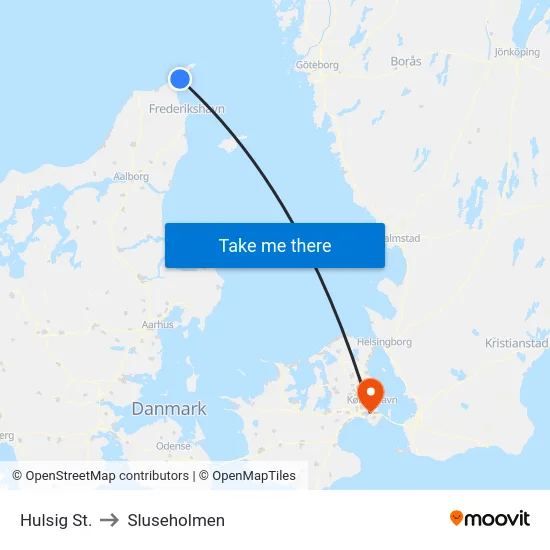 Hulsig St. to Sluseholmen map