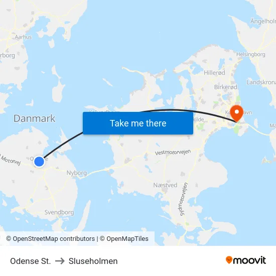 Odense St. to Sluseholmen map