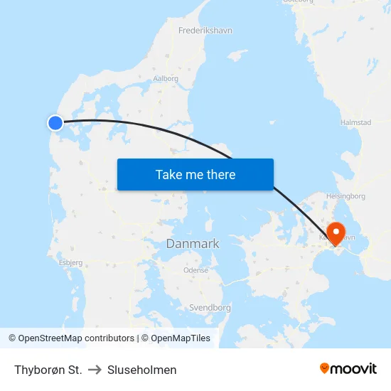 Thyborøn St. to Sluseholmen map
