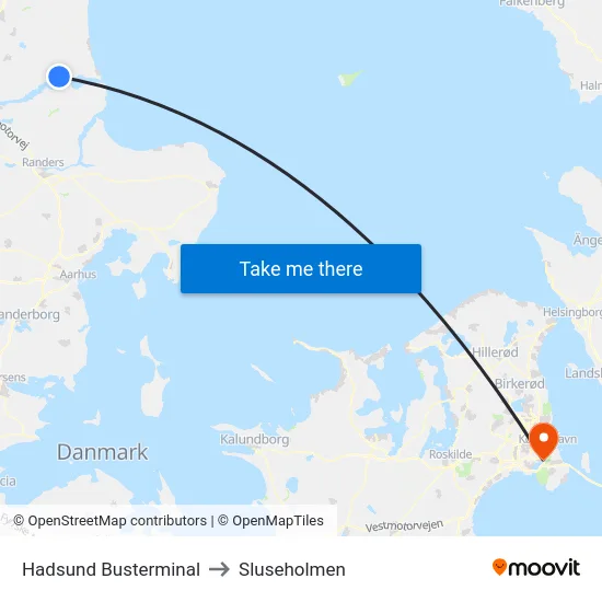 Hadsund Busterminal to Sluseholmen map