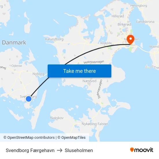 Svendborg Færgehavn to Sluseholmen map