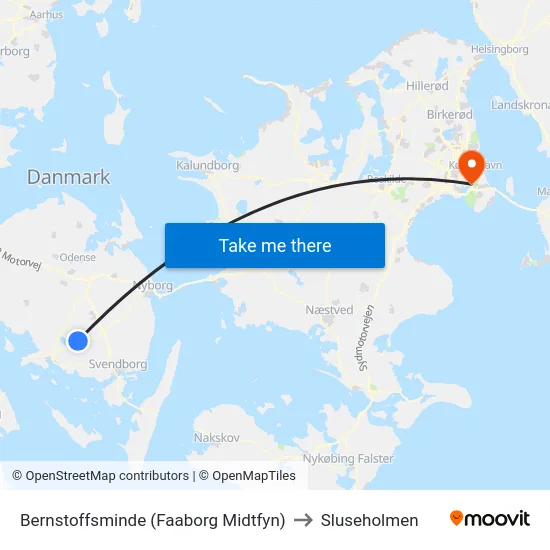 Bernstoffsminde (Faaborg Midtfyn) to Sluseholmen map