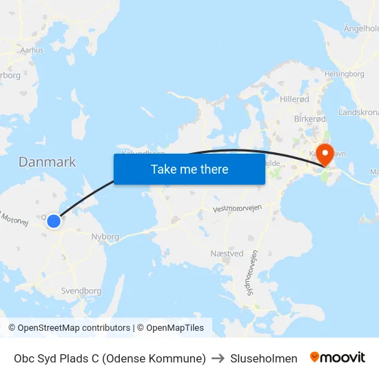 Obc Syd Plads C (Odense Kommune) to Sluseholmen map