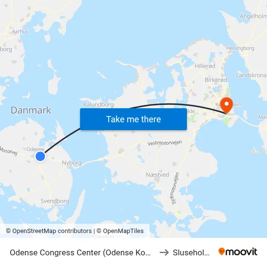Odense Congress Center (Odense Kommune) to Sluseholmen map