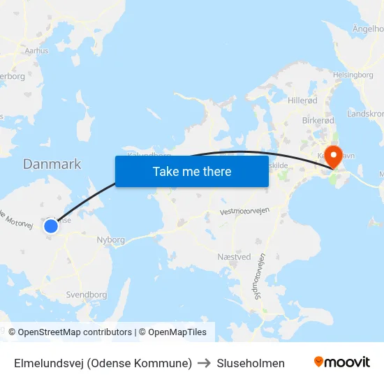 Elmelundsvej (Odense Kommune) to Sluseholmen map