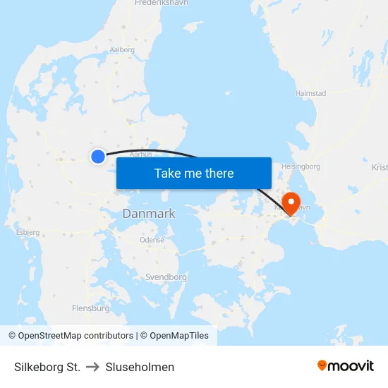 Silkeborg St. to Sluseholmen map