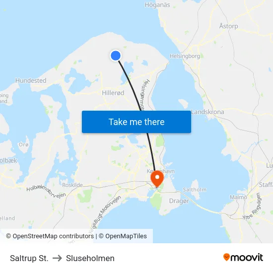 Saltrup St. to Sluseholmen map