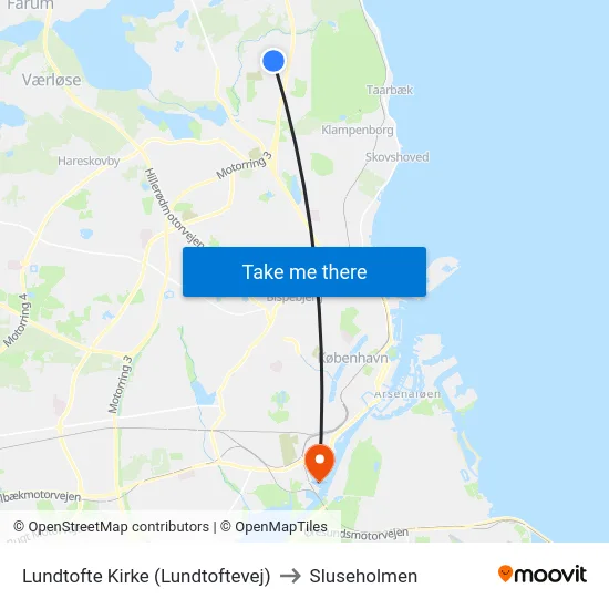 Lundtofte Kirke (Lundtoftevej) to Sluseholmen map
