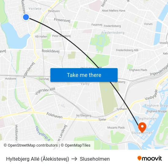 Hyltebjerg Allé (Ålekistevej) to Sluseholmen map