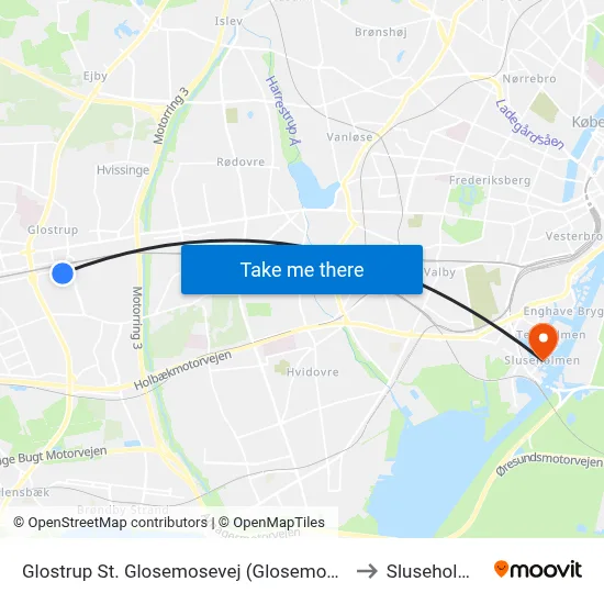 Glostrup St. Glosemosevej (Glosemosevej) to Sluseholmen map