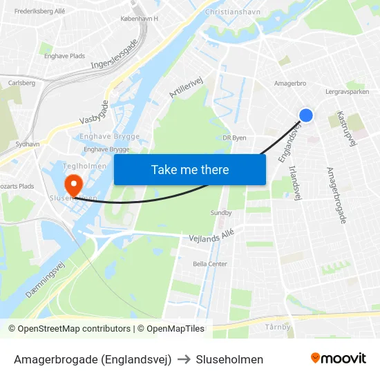 Amagerbrogade (Englandsvej) to Sluseholmen map