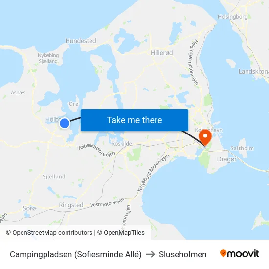 Campingpladsen (Sofiesminde Allé) to Sluseholmen map