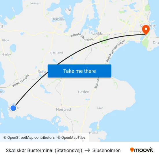 Skælskør Busterminal (Stationsvej) to Sluseholmen map