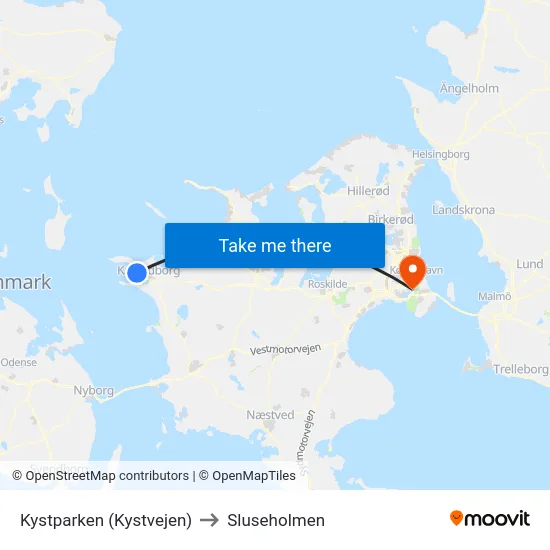 Kystparken (Kystvejen) to Sluseholmen map