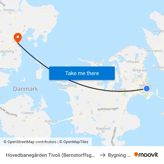 Hovedbanegården Tivoli (Bernstorffsgade) to Bygning 1a map