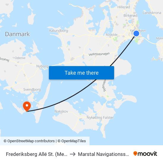 Frederiksberg Allé St. (Metro) to Marstal Navigationsskole map