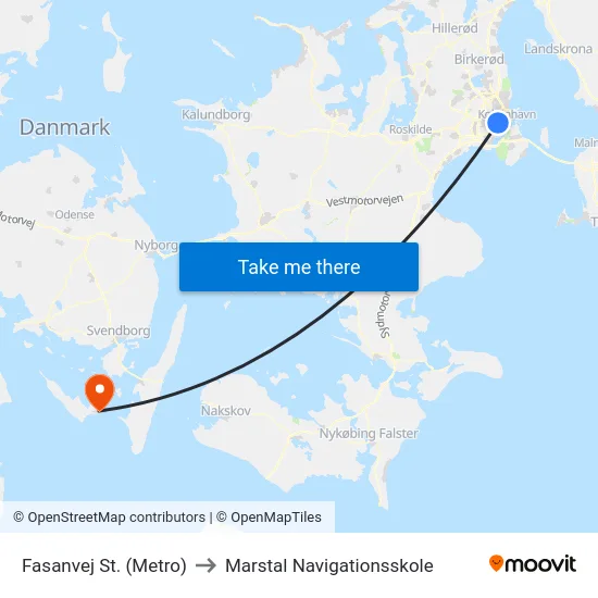Fasanvej St. (Metro) to Marstal Navigationsskole map