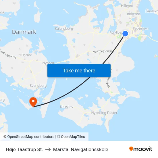 Høje Taastrup St. to Marstal Navigationsskole map