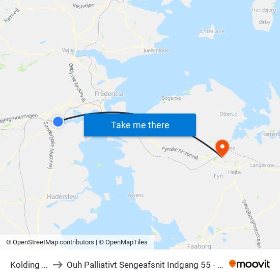 Kolding St. to Ouh Palliativt Sengeafsnit Indgang 55 - 6. Sal map