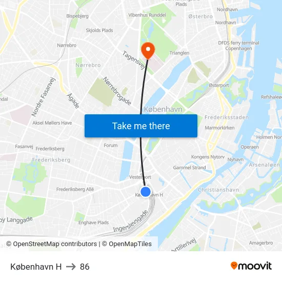 København H to 86 map