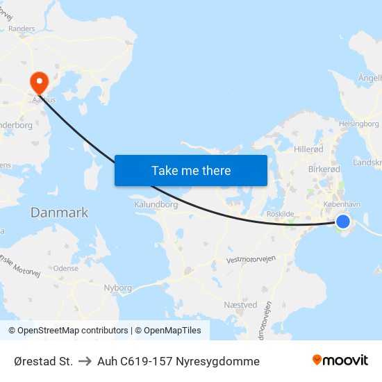 Ørestad St. to Auh C619-157 Nyresygdomme map