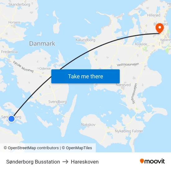 Sønderborg Busstation to Hareskoven map